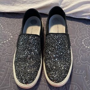Black glitter fashion tennis shoes